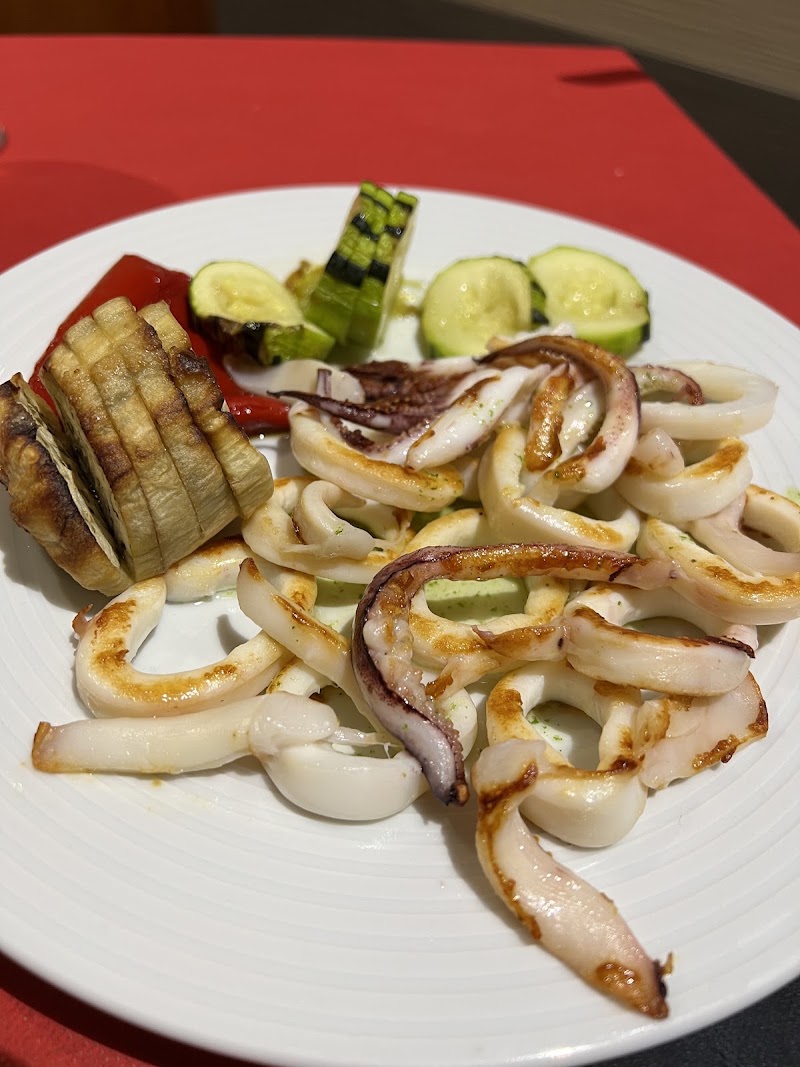 Calamar a la plancha con verduras
